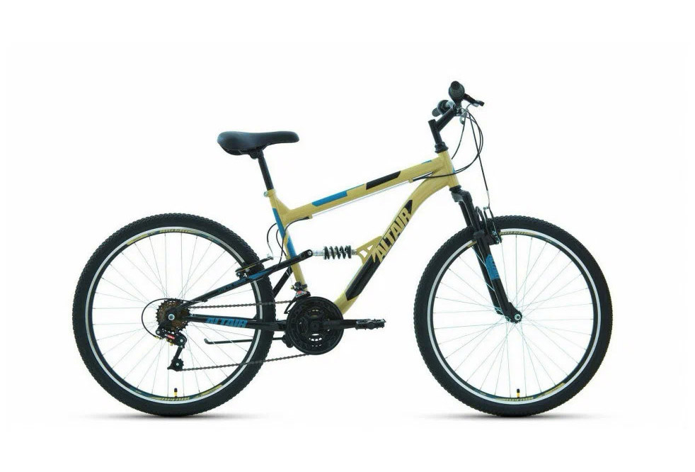 фото Велосипед forward altair mtb fs 26 1.0, колесо 26'', рост 16'', сезон 2021-2022, бежевый/ч