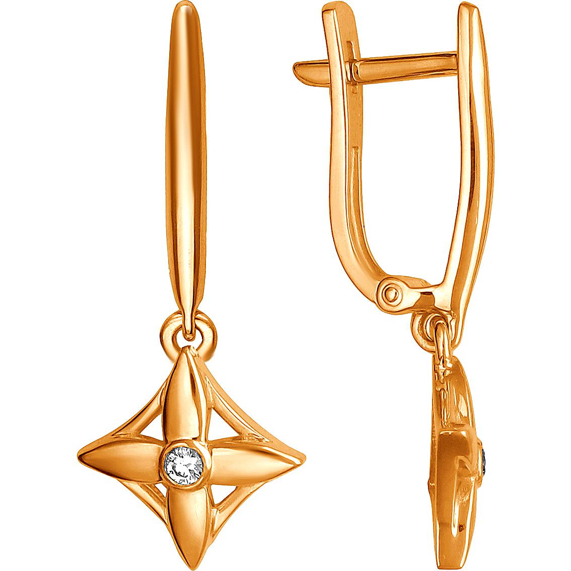 

Серьги женские из золота Эстет 01С1112956, фианит, 01С1112956