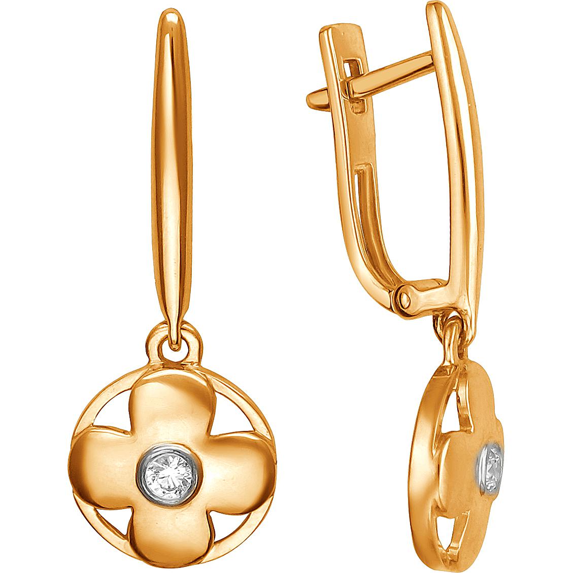 

Серьги женские из золота Эстет 01С1112955, фианит, 01С1112955