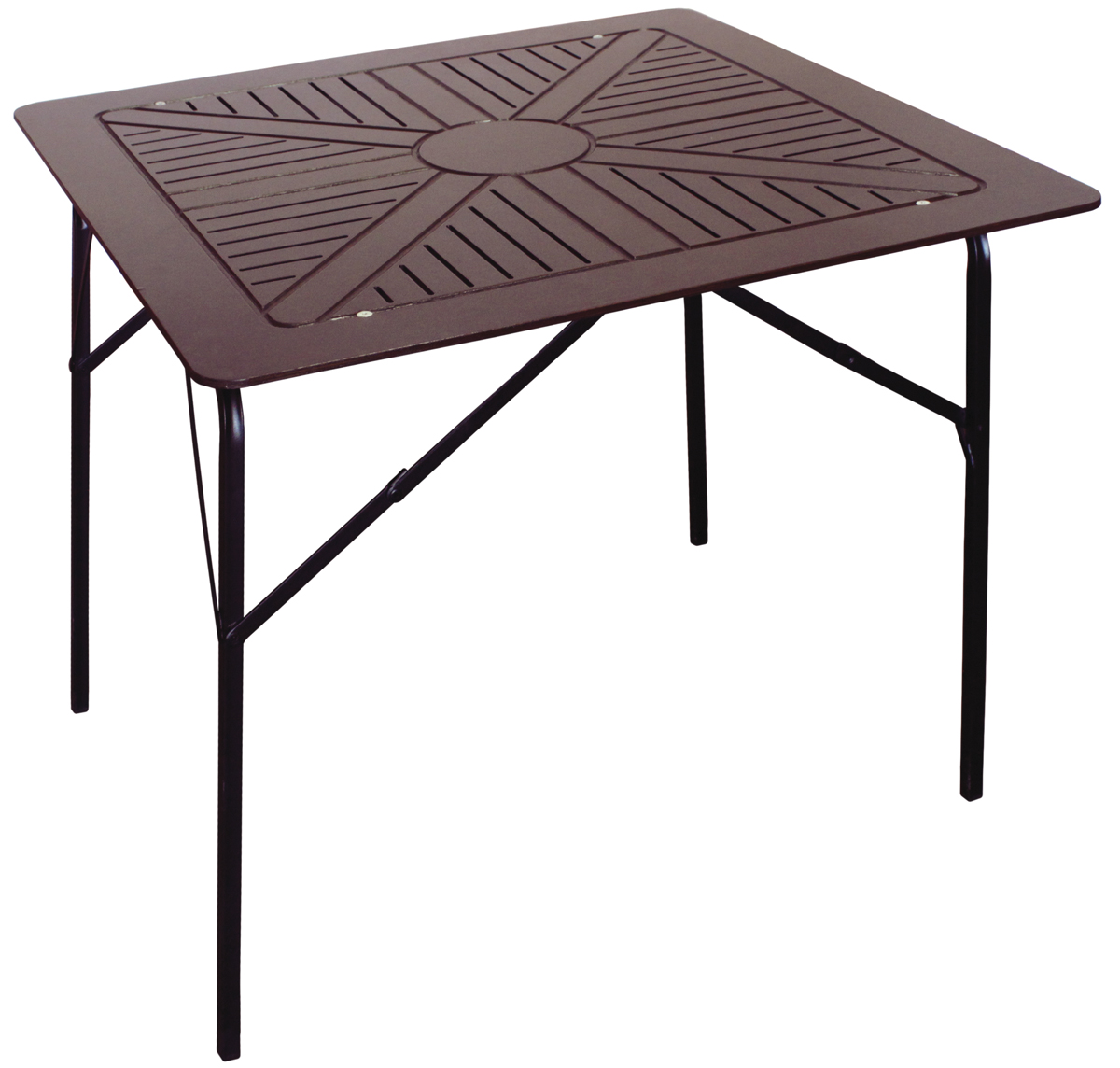 Стол для дачи обеденный Комплект-агро Толедо 2 Ка6273 черный, коричневый 95х95х78 см