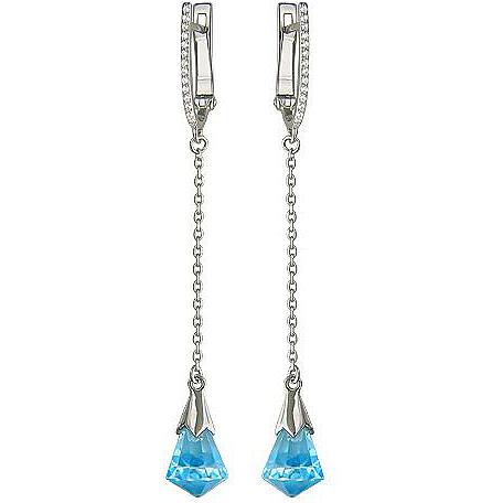 

Серьги женские из золота Эстет 01С327902-2, фианит/топаз, 01С327902-2