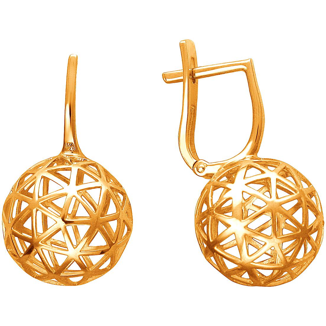 

Серьги женские из золота Эстет 01С0112777, без вставки