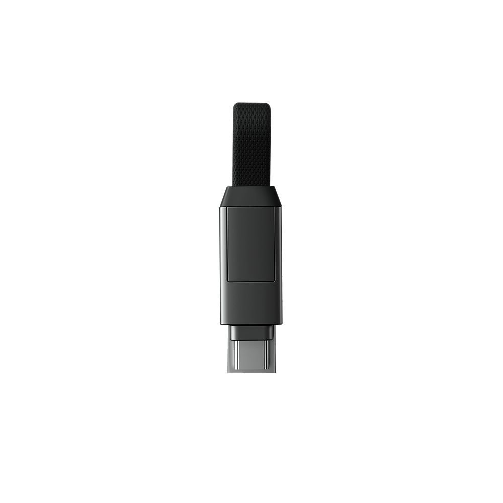 Кабель Micro-USB/Lightning/USB Type-C Rolling Square 0.14 м серый