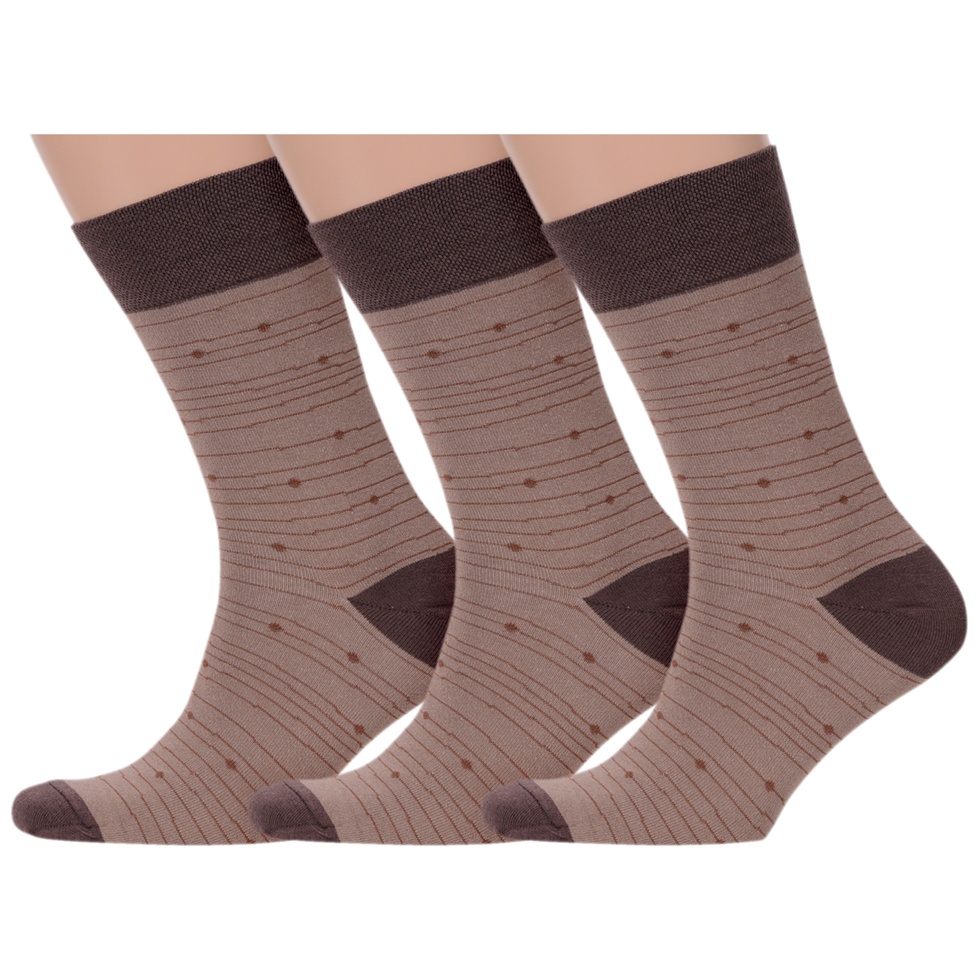 

Комплект носков мужских MoscowSocksClub msk3-М40 коричневых 27, Коричневый, msk3-М40