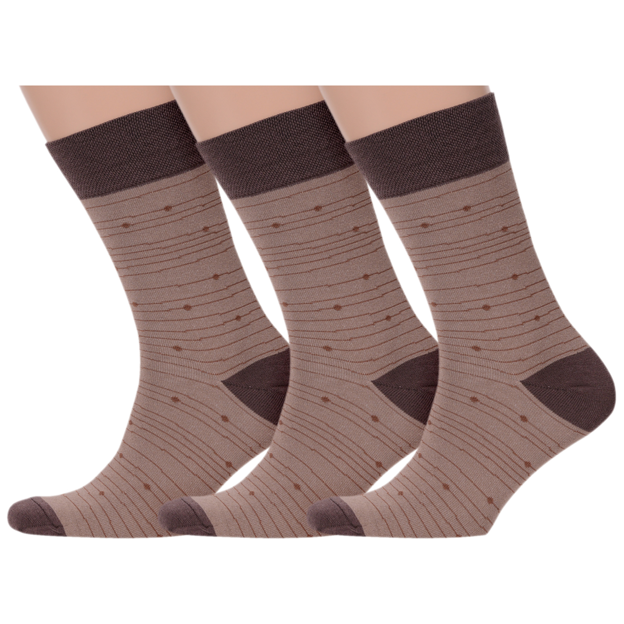 фото Комплект носков мужских moscowsocksclub msk3-м40 коричневых 25