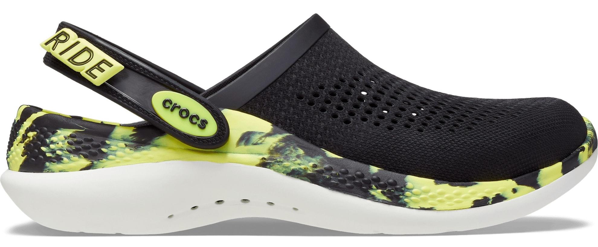 

Сабо унисекс Crocs Literide 360 Marbled Clog черные 38 EU, Literide 360 Marbled Clog