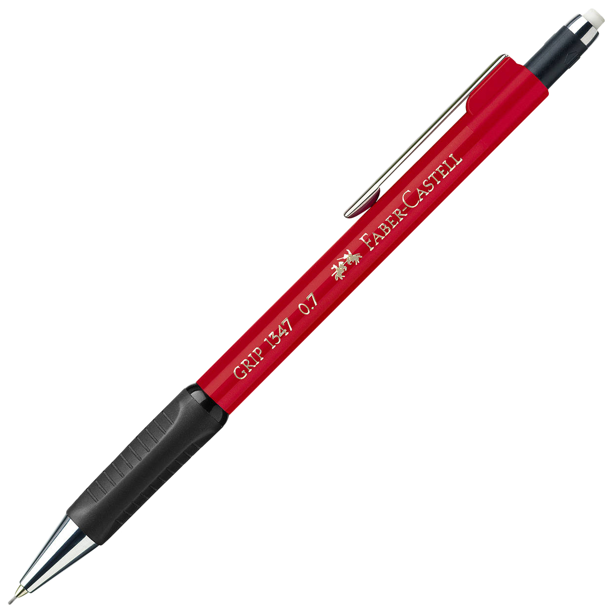 фото Карандаш механический faber-castell grip1347 0,7 мм, красный корпус