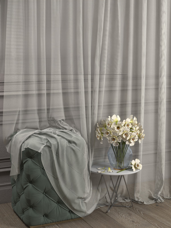 

Тюль 1001 ШТОРА Сетка, 260x300 см, кремовый, для гостиной, спальни, кухни, SSKO