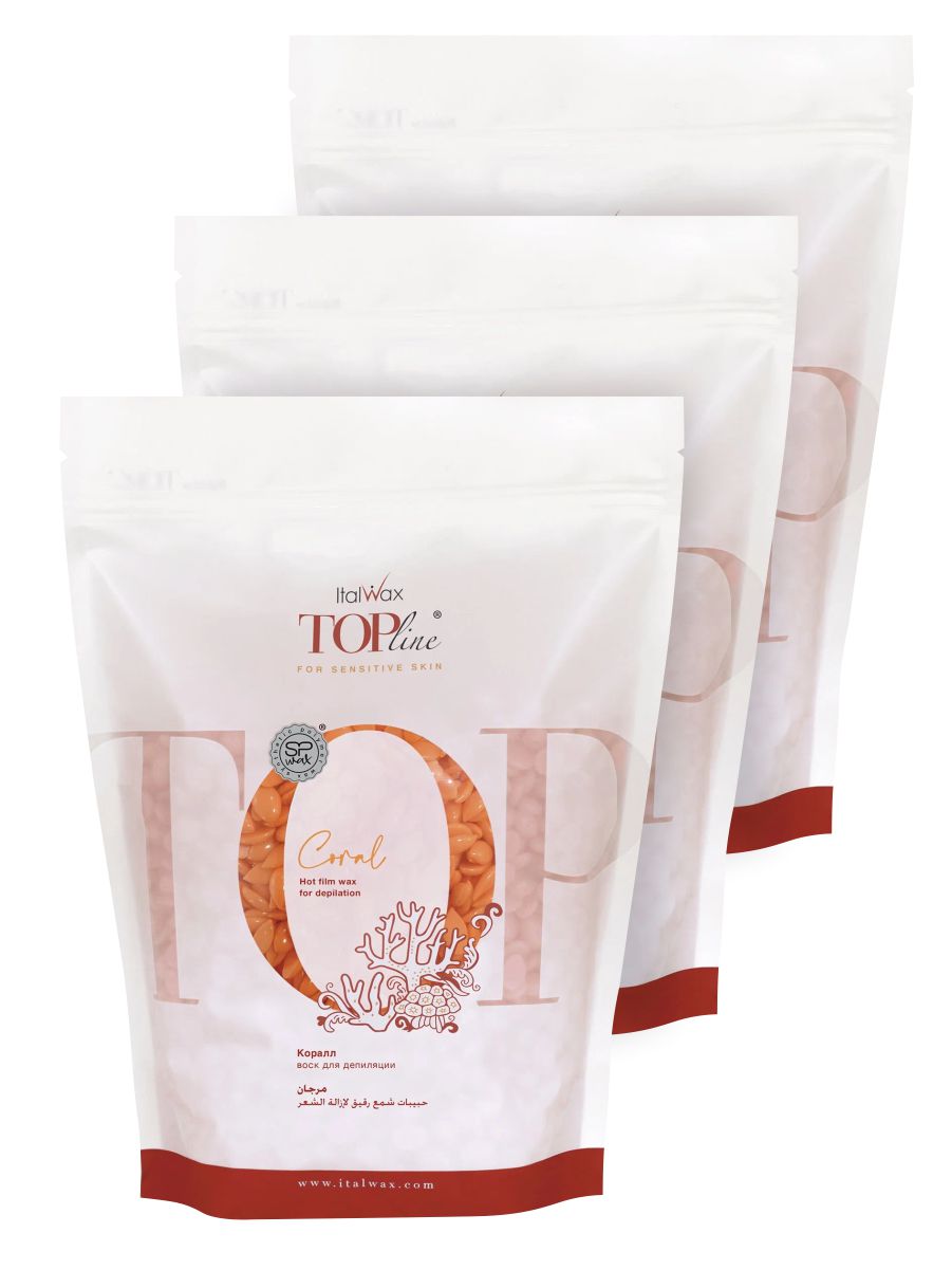 

Комплект Воск горячий пленочный ITALWAX Top Line Coral ганулы 750 г х 3 шт., Воск горячий (пленочный)