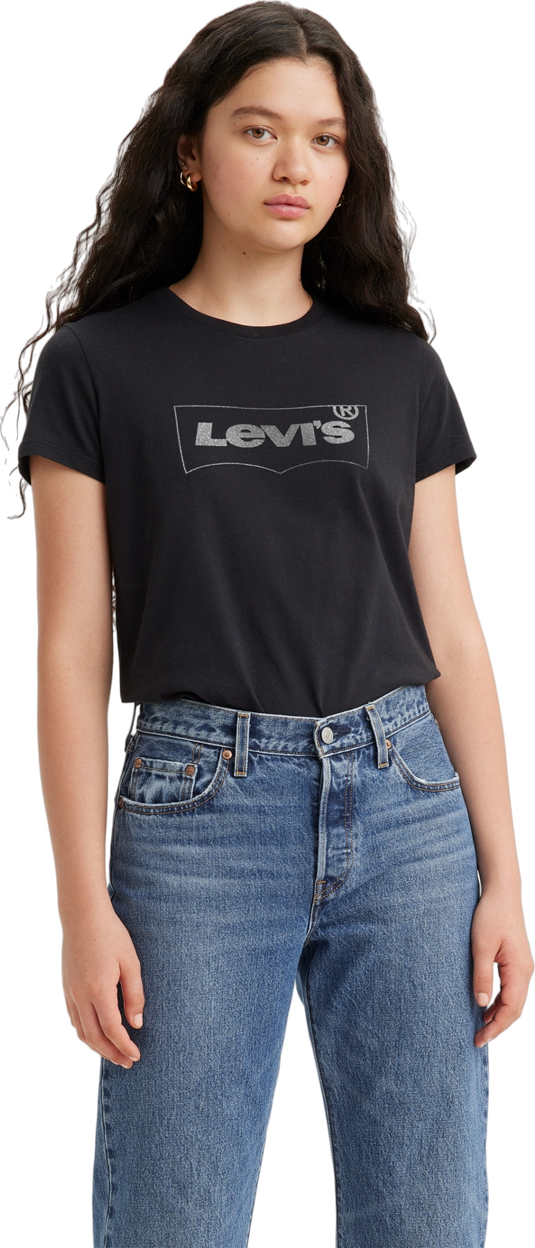 

Футболка женская Levi's Women The Perfect Tee черная L, Черный, Women The Perfect Tee