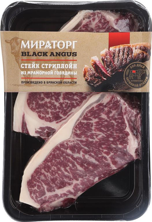 

Стейк говяжий Мираторг Стриплойн охлажденный 640 г, охлажденное мясо