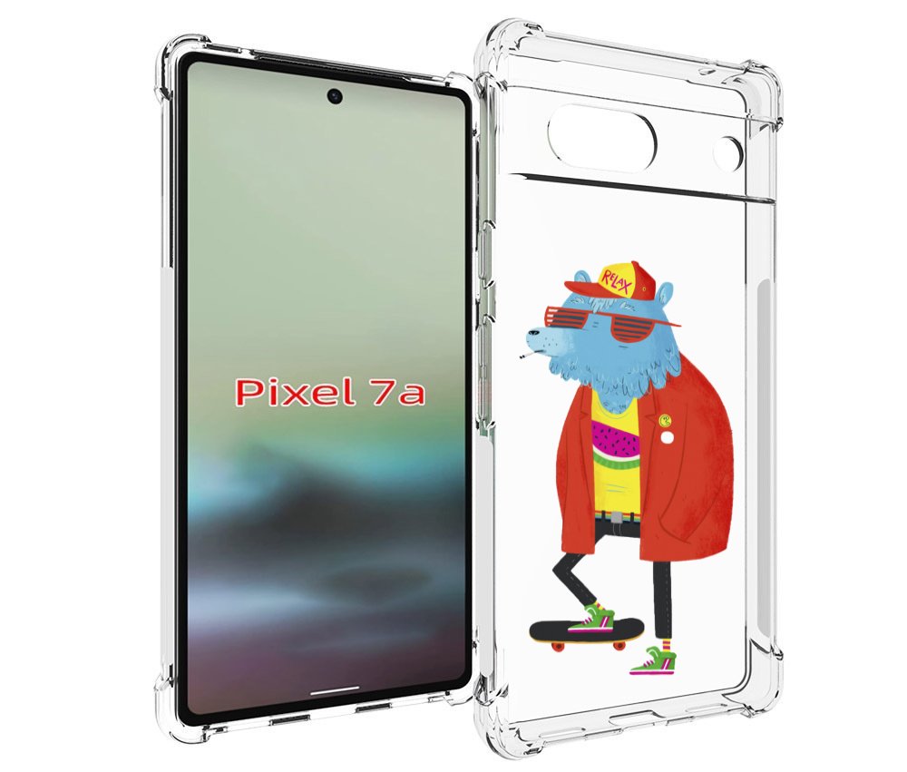 

Чехол MyPads медведь на скейте для Google Pixel 7A, Tocco
