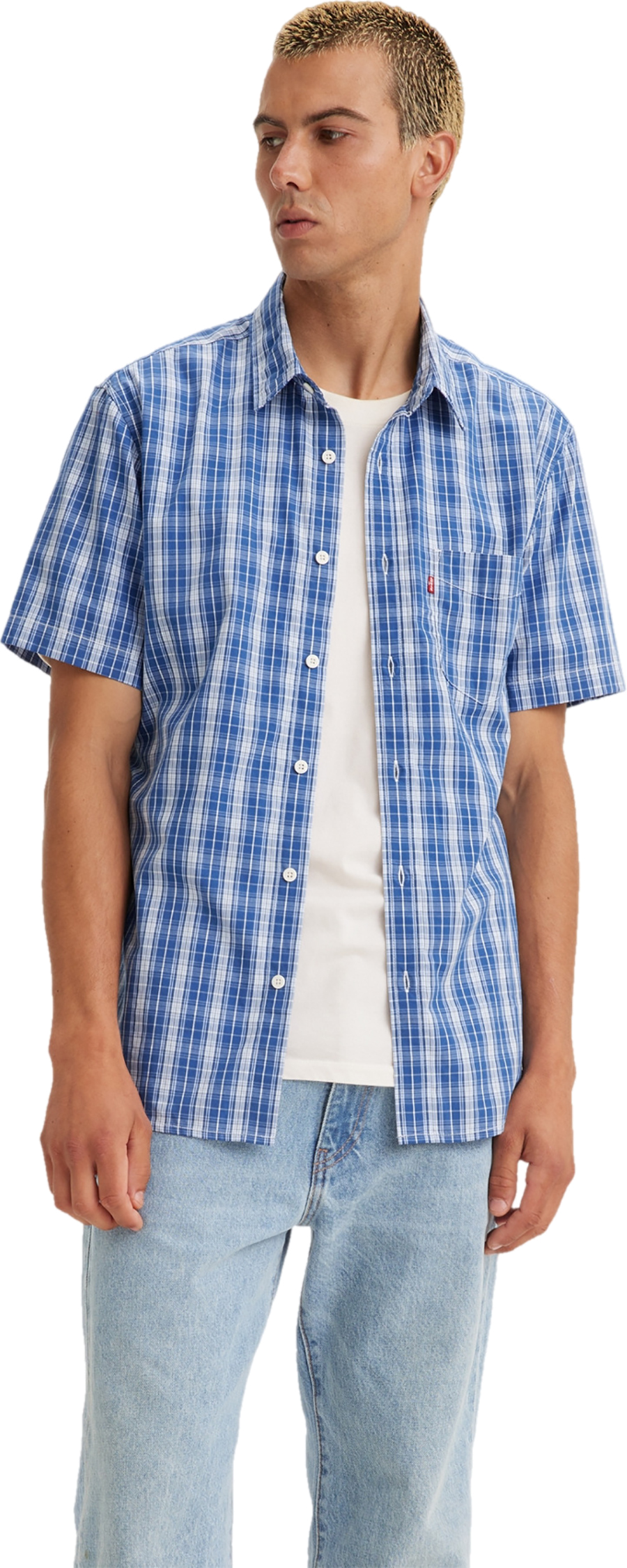 Рубашка мужская Levi's Men Short Sleeve Classic 1 Pocket Standard Shirt синяя M