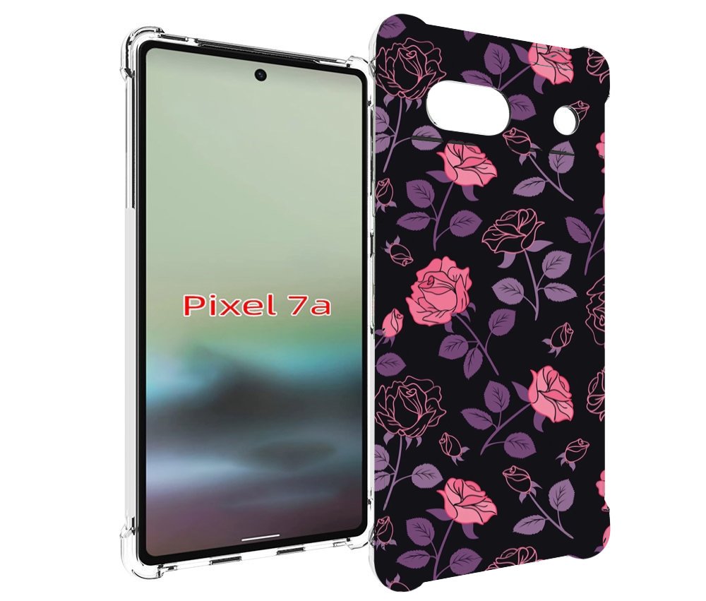 

Чехол MyPads маленькие розочки на черном фоне женский для Google Pixel 7A, Tocco