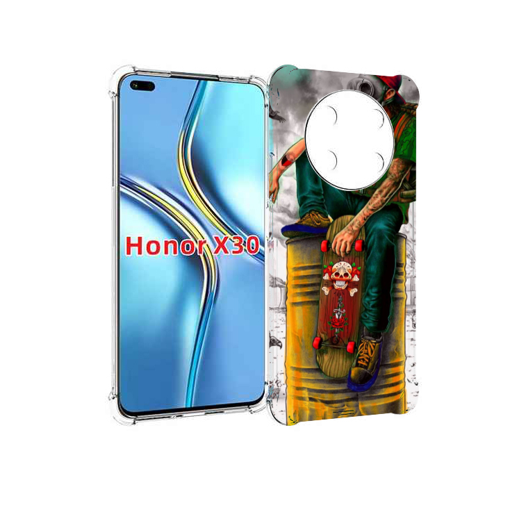 

Чехол MyPads скейтер в противогазе для Honor X30 / Magic4 Lite 5G, Прозрачный, Tocco