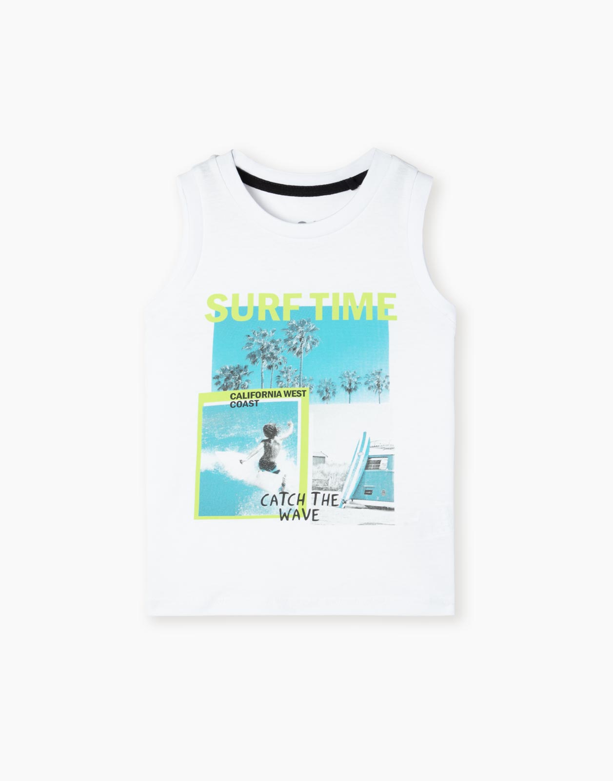 

Белая майка с принтом SURF TIME для мальчика 7-8л/128, Белый, BTN002185