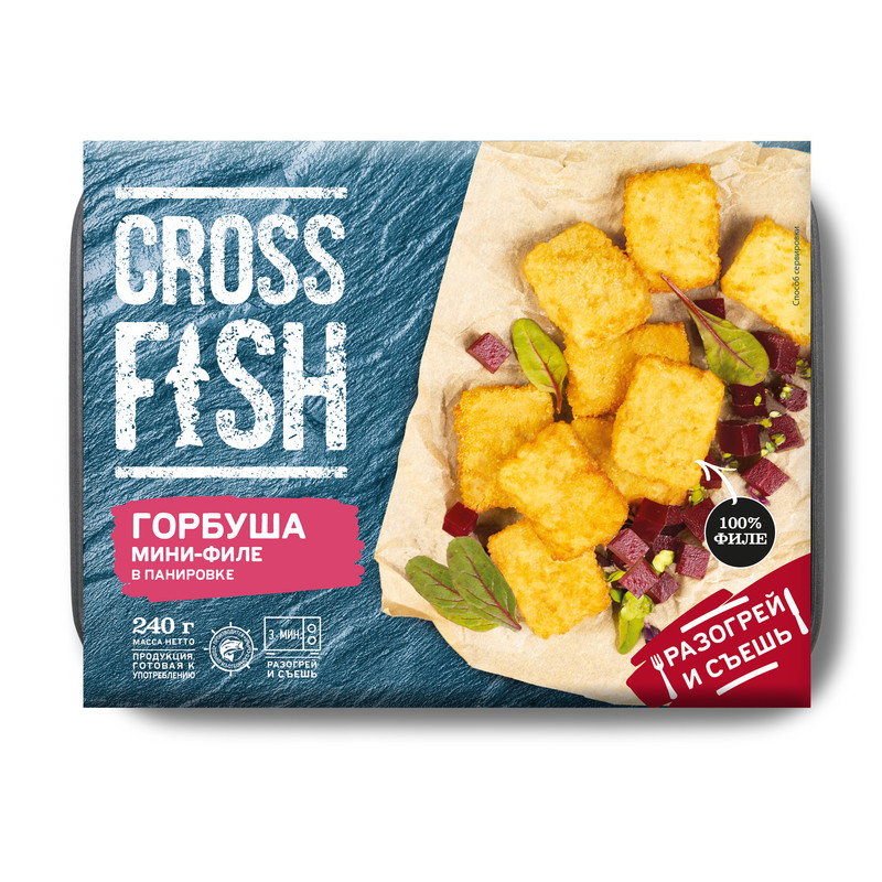 Горбуша Crossfish мини-филе, в панировке, 240 г