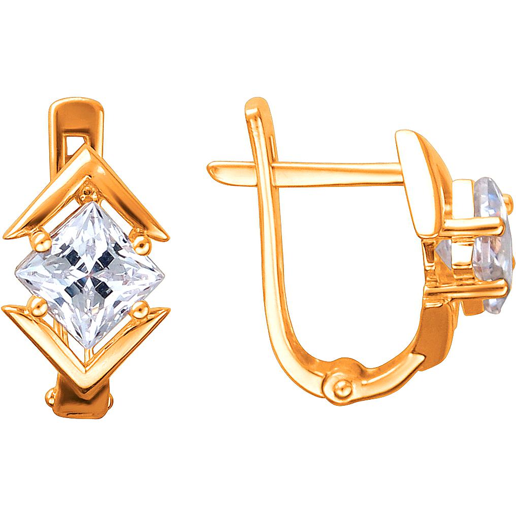 

Серьги из красного золота Эстет 01С1112762, фианит, 01С1112762