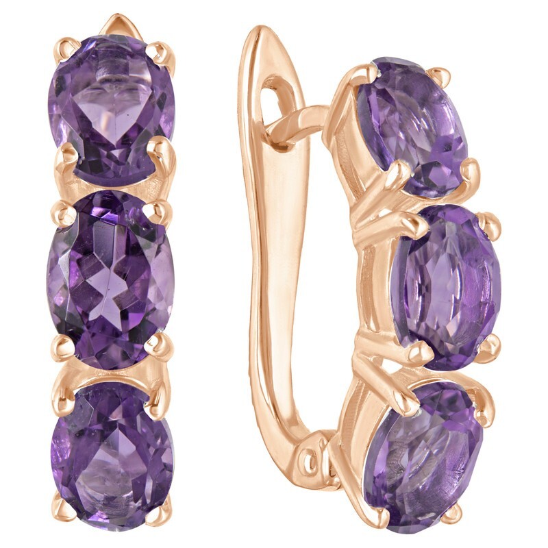 

Серьги из серебра с аметистом LAZURIT-ONLINE 7916RG, 7916RG