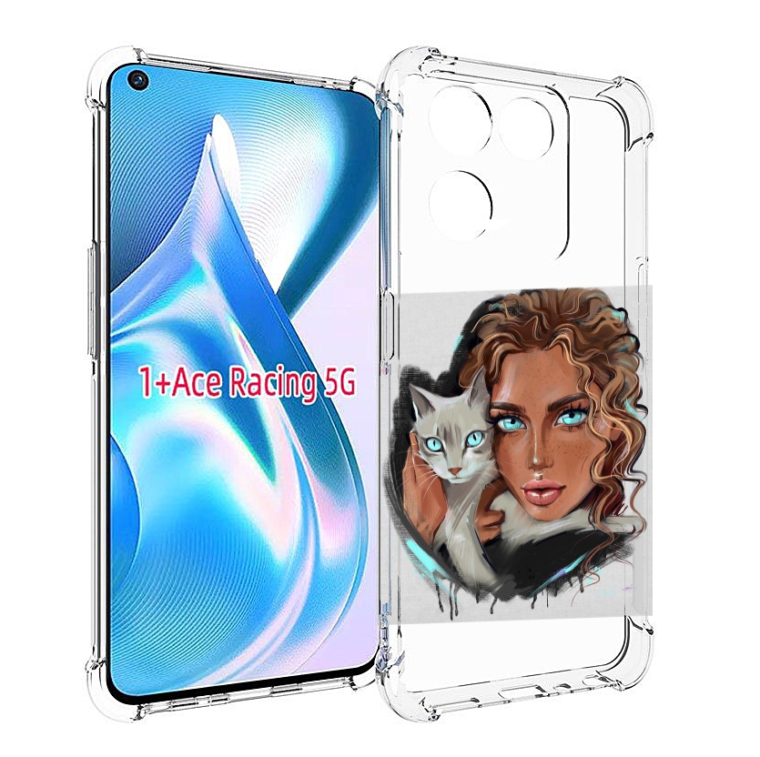 

Чехол MyPads девушка-с-котом-голубые-глаза женский для OnePlus Ace Racing, Прозрачный, Tocco