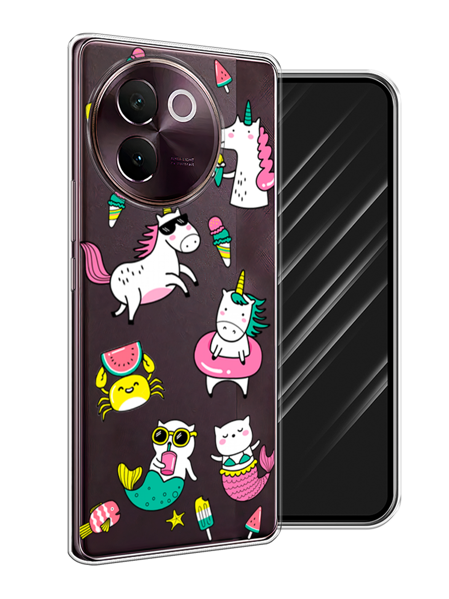 

Чехол Awog на Vivo V30e "На отдыхе", Белый;бирюзовый;розовый, 2610550-1