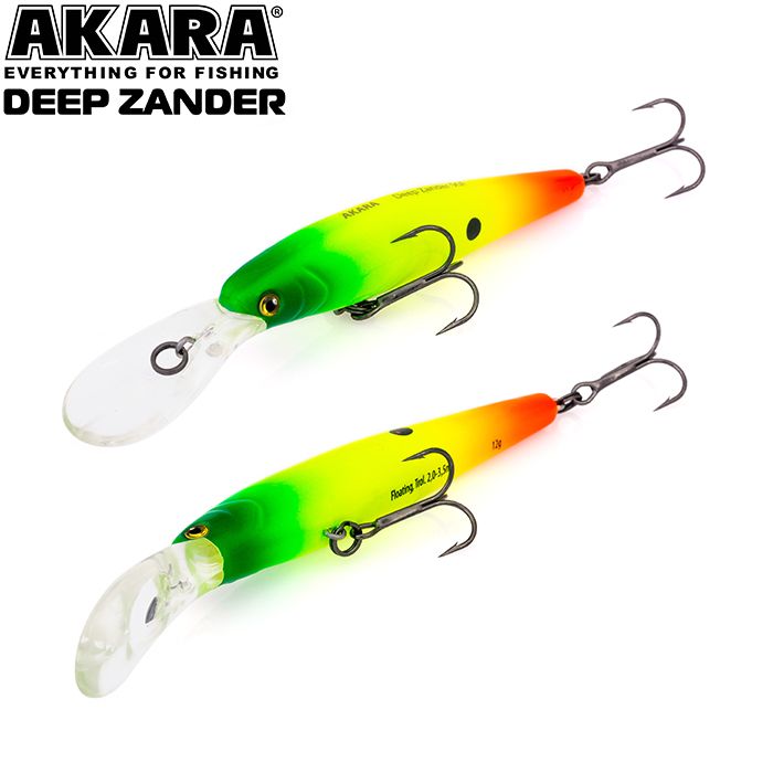 

Воблер Akara Deep Zander 90F 12 гр 3/7 oz 3,5 in A21, Разноцветный, Deep Zander