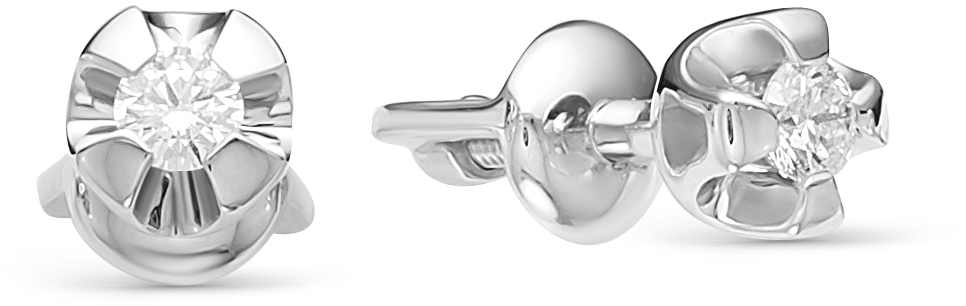 

Серьги женские из золота АЛЬКОР 22093-200, бриллиант, 22093-200