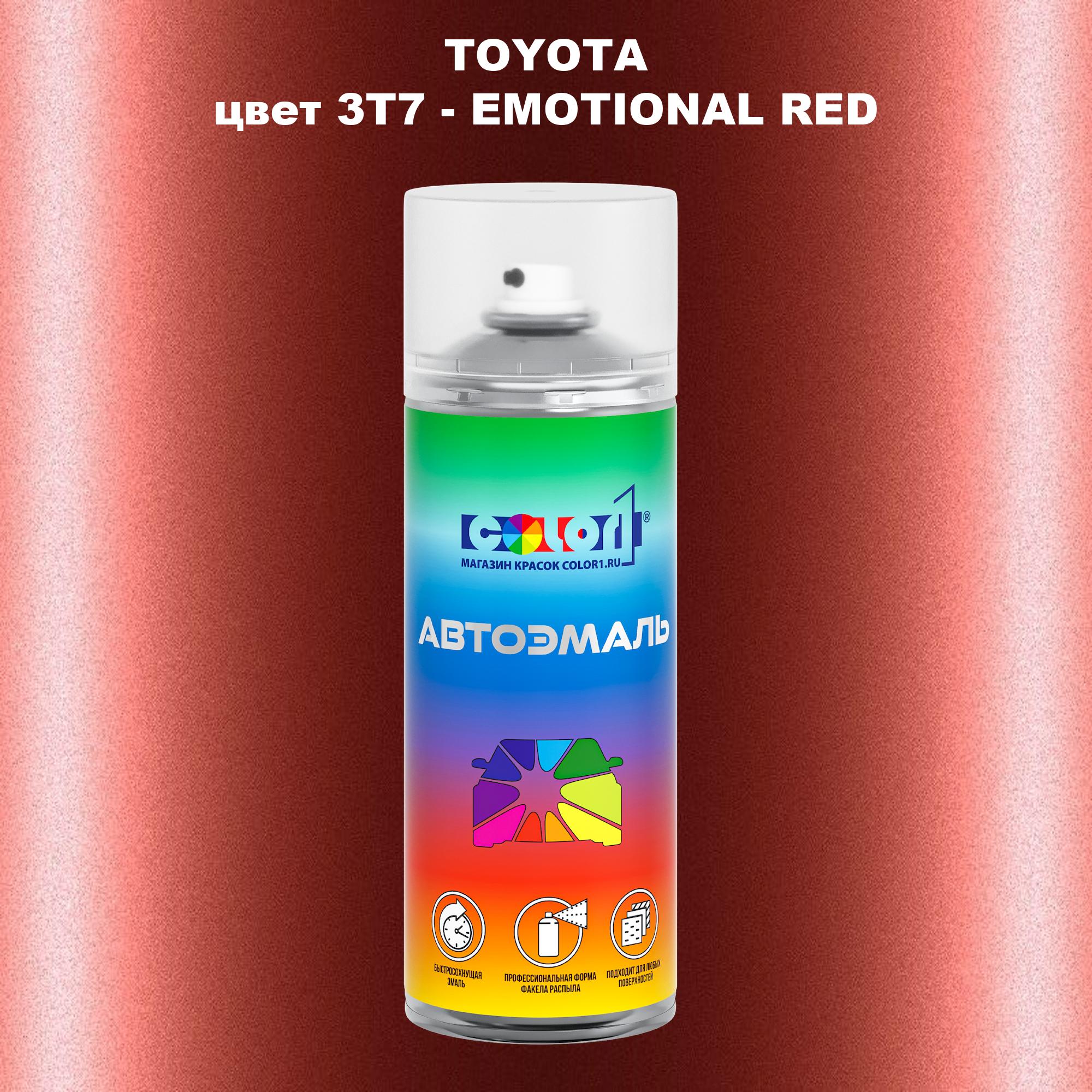 

Аэрозольная краска COLOR1 для TOYOTA, цвет 3T7 - EMOTIONAL RED, Красный