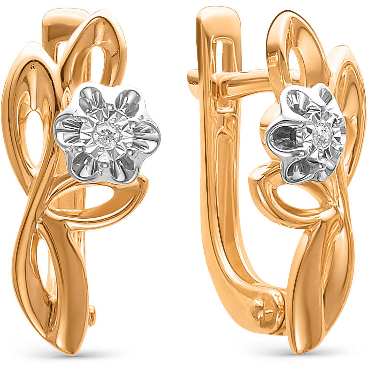

Серьги женские из золота АЛЬКОР 22625-100, бриллиант