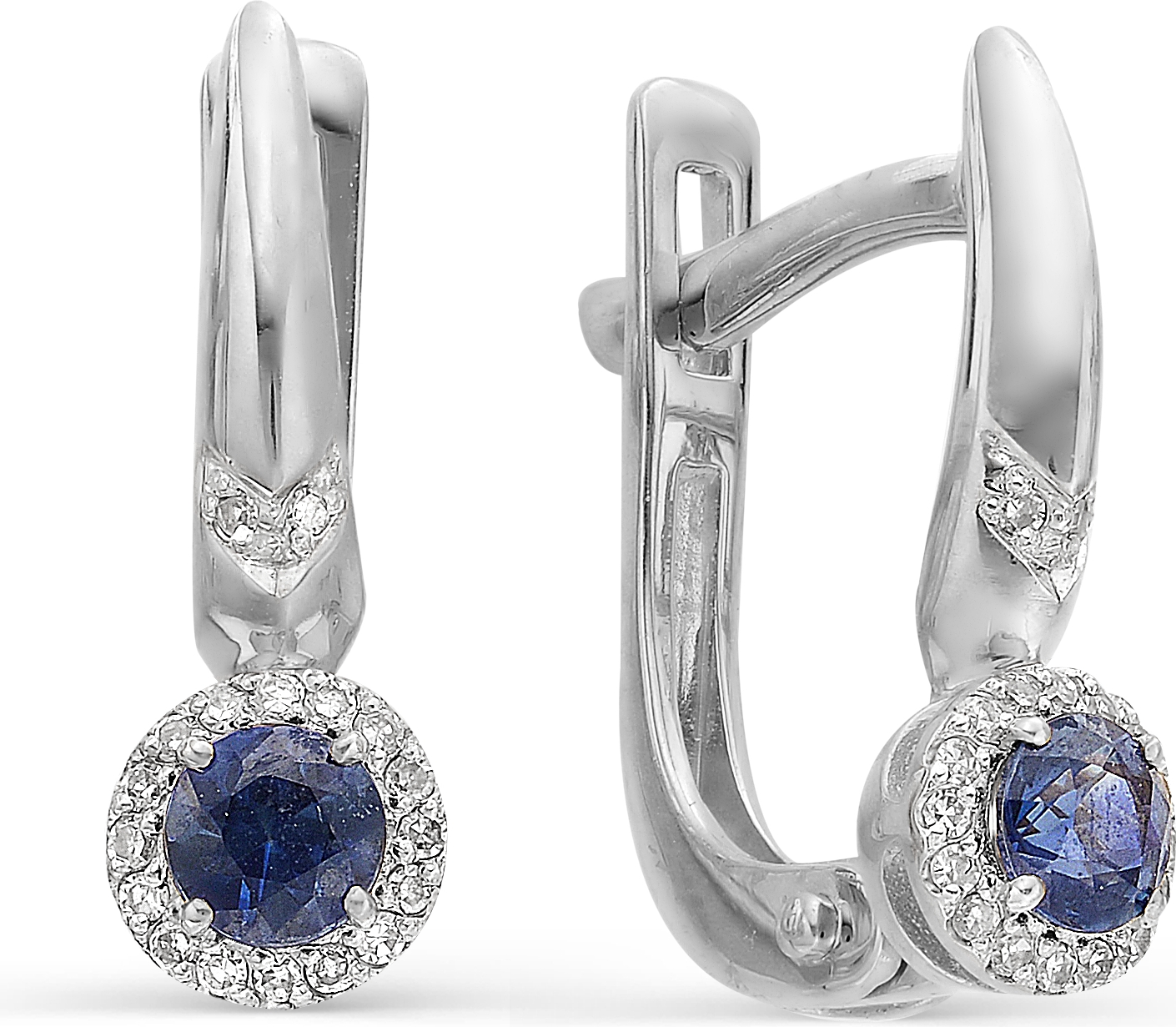 

Серьги женские из золота АЛЬКОР 22329-202, сапфир/бриллиант, 22329-202