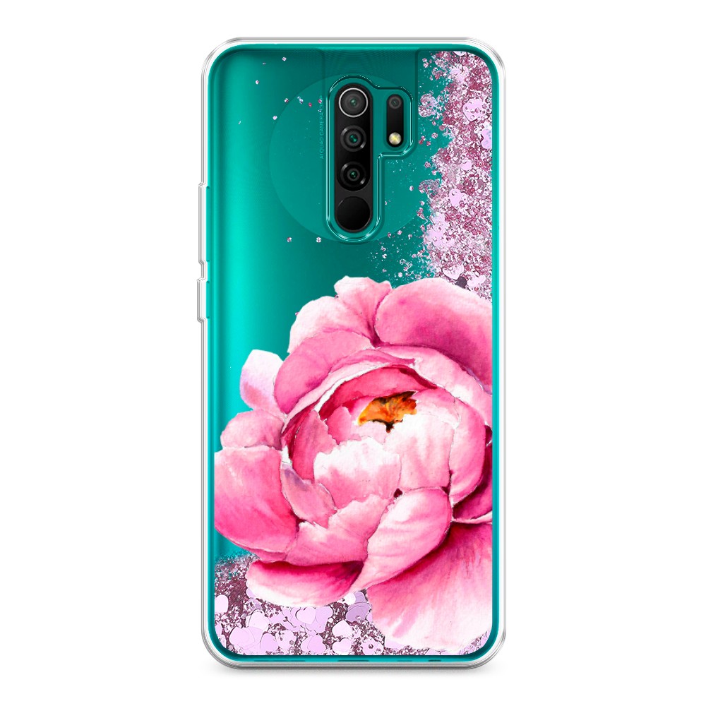 

Жидкий чехол с блестками "Прекрасный пион" на Xiaomi Redmi 9, 38394-1