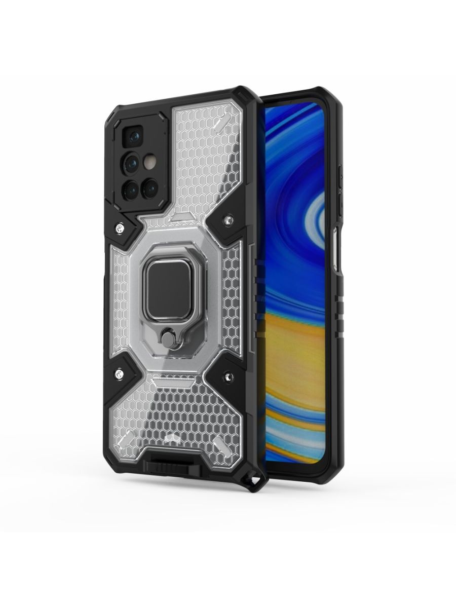 

Brodef Space Противоударный чехол с кольцом для Xiaomi Redmi 10/10 Prime Прозрачный