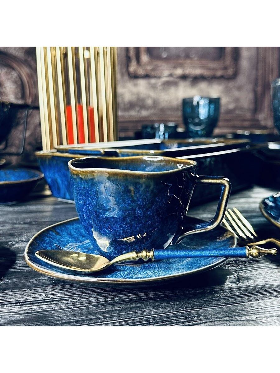 

Чайный набор Lenardi 12 пр. 240 мл AQUAMARINE, Синий