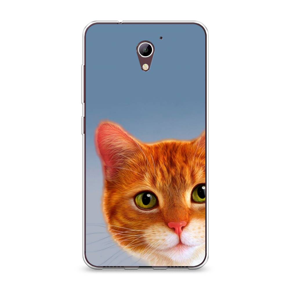 

Чехол на ZTE Blade A510 "Любопытный котик", Коричневый, 130150-1