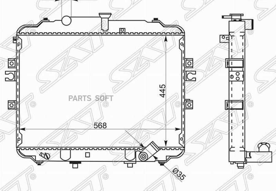 

SAT Радиатор HYUNDAI PORTER/H100 04- 2.5D