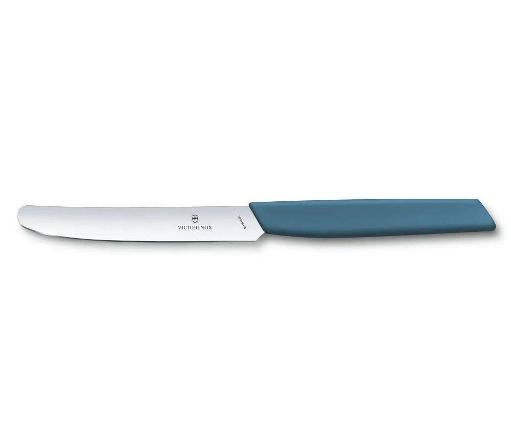 Нож столовый VICTORINOX Swiss Modern, лезвие 11 см с прямой кромкой, васильково-синий нож для хлеба swiss modern victorinox 26 см