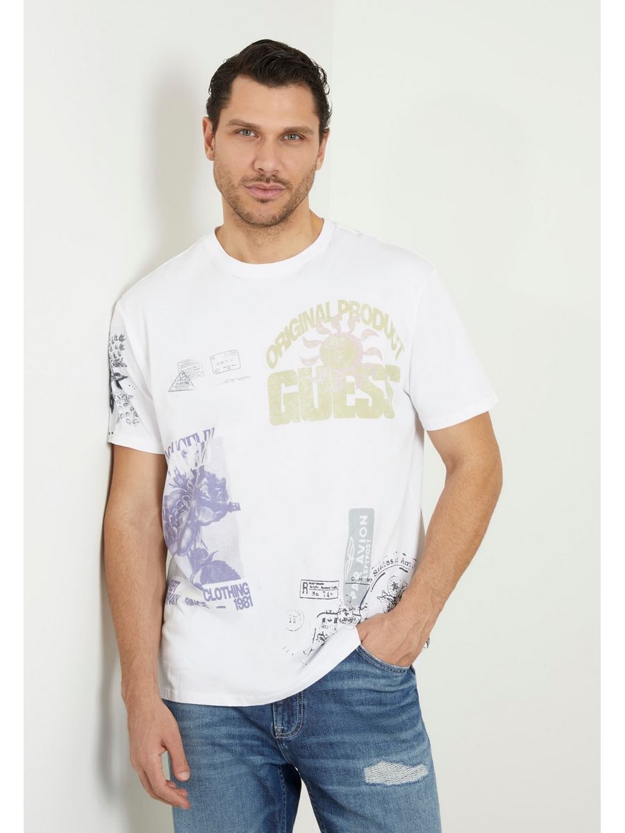 

Футболка мужская Guess GU122O1A3 белая XL, Белый, GU122O1A3