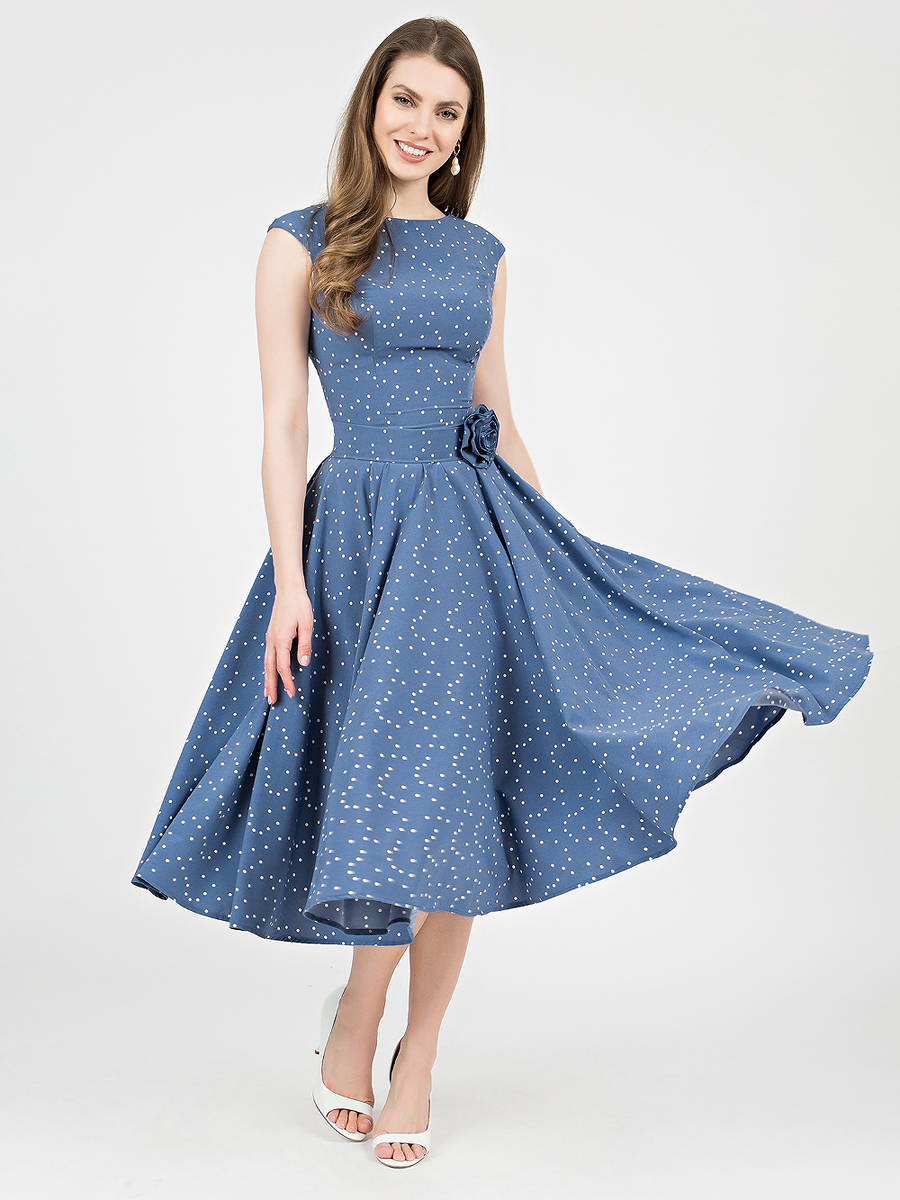 фото Платье женское olivegrey pl000593l(midora) голубое 48 ru