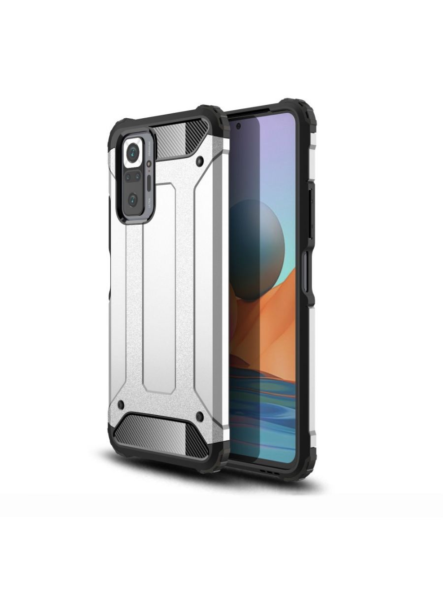 

Brodef Delta противоударный чехол для Xiaomi Redmi Note 10 Pro Серебряный, Серебристый