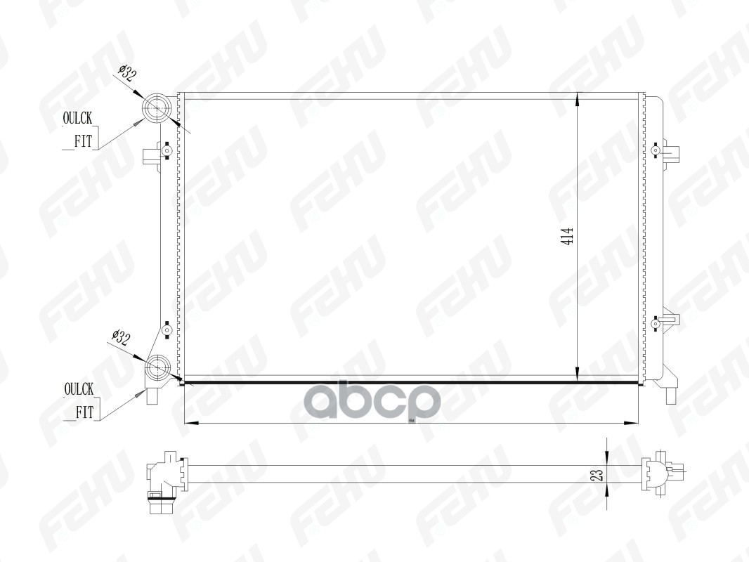 Радиатор охлаждения двигателя FEHU FRC1052M