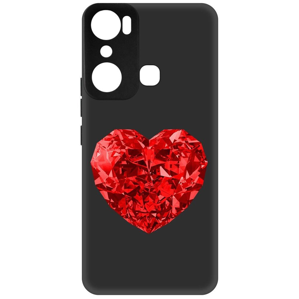 

Чехол-накладка Софт Рубиновое сердце для Infinix Hot 20i, Черный