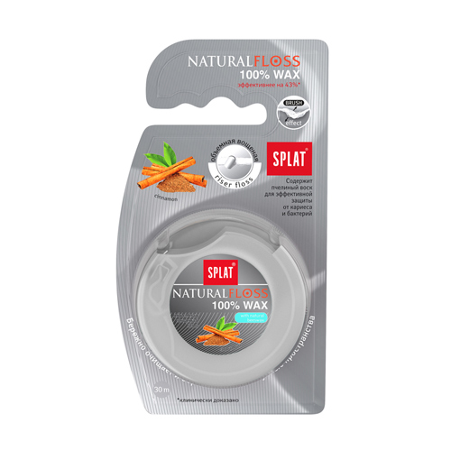 

Splat DentalFloss Зубная нить Natural Wax с ароматом корицы 30 м