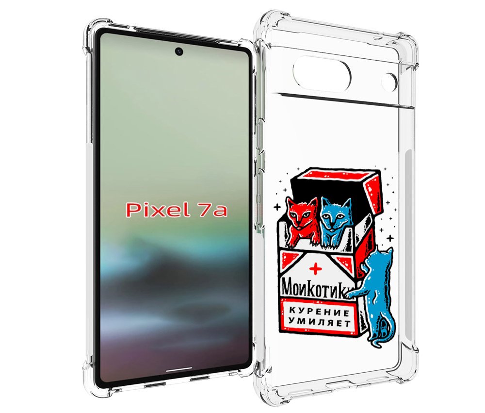 

Чехол MyPads красно-синие-коты для Google Pixel 7A, Tocco