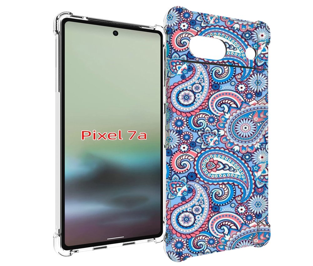 

Чехол MyPads красивый голубой арнамент для Google Pixel 7A, Tocco