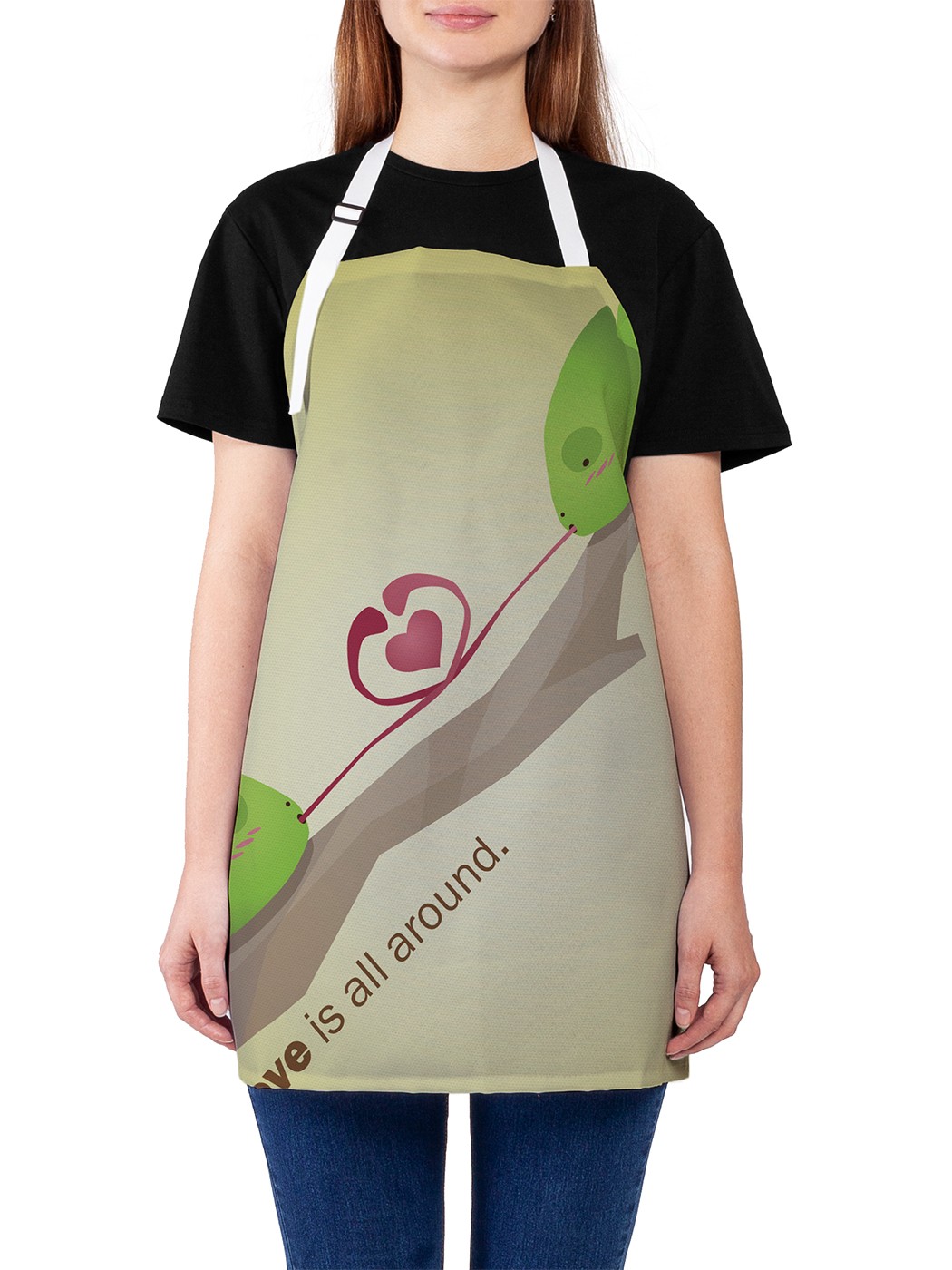 

Фартук женский JoyArty для готовки "Влюбленные хамелеоны", универсальный размер, Голубой