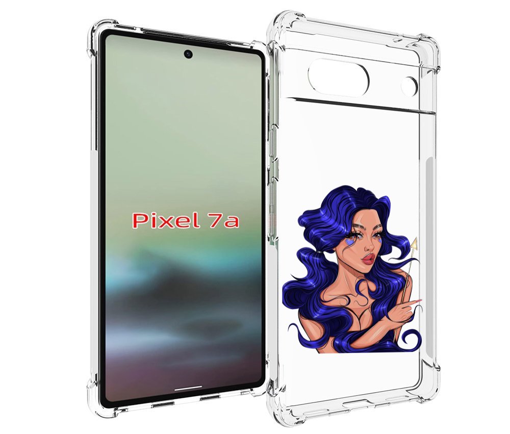 

Чехол MyPads красивая-девушка-с-синими-волосами женский для Google Pixel 7A, Tocco