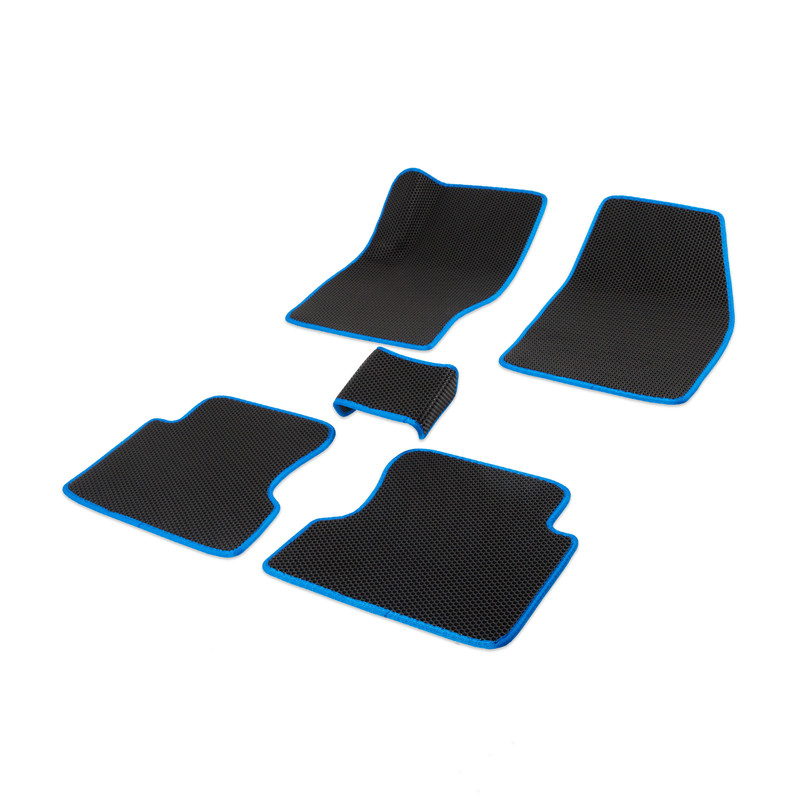 

Комплект ковриков в салон с 3D лапкой ЭВА CellMat Рено Меган II, черный-синий, Megane