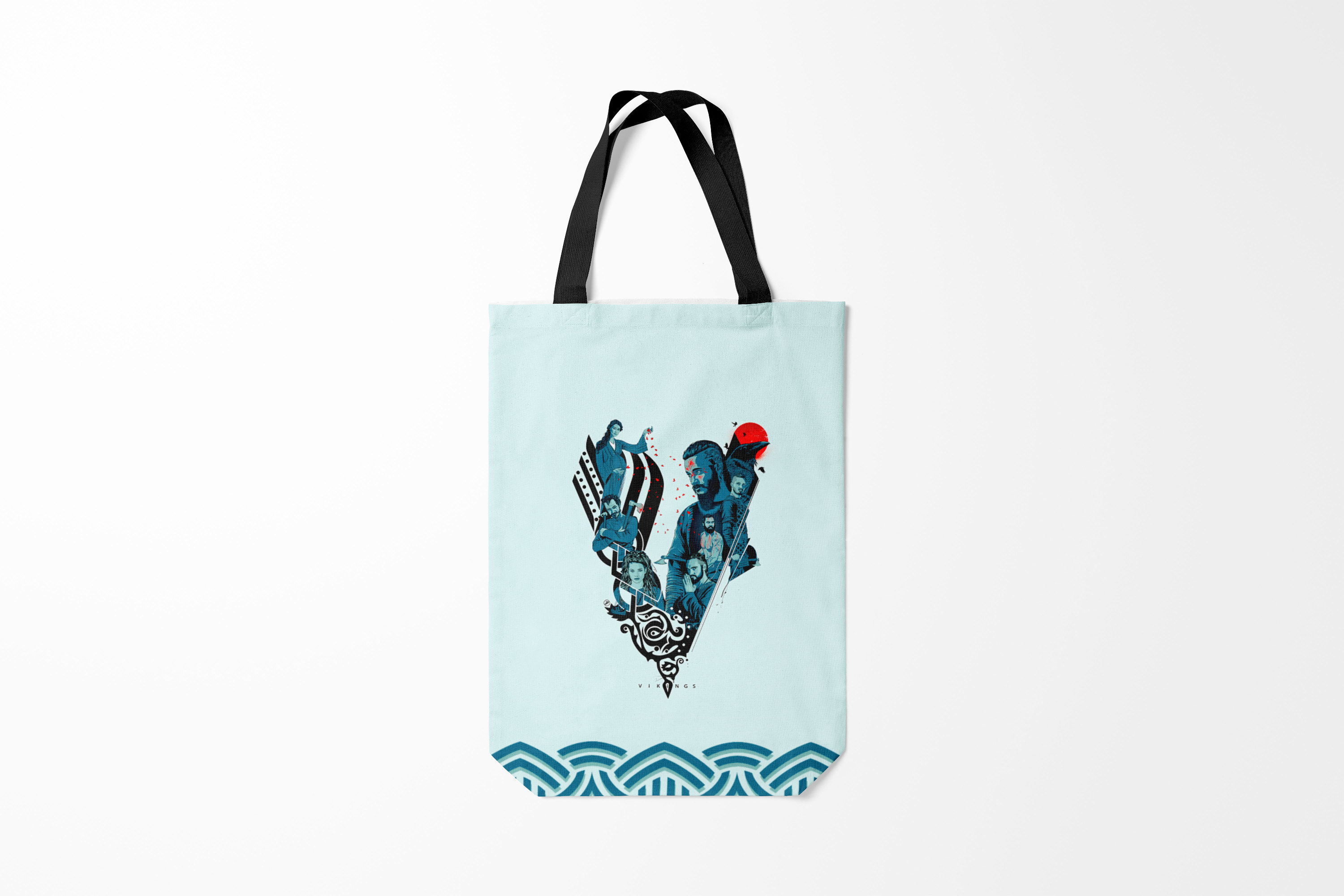 

Сумка шoппер унисекс Burnettie Викинги, голубой, Викинги