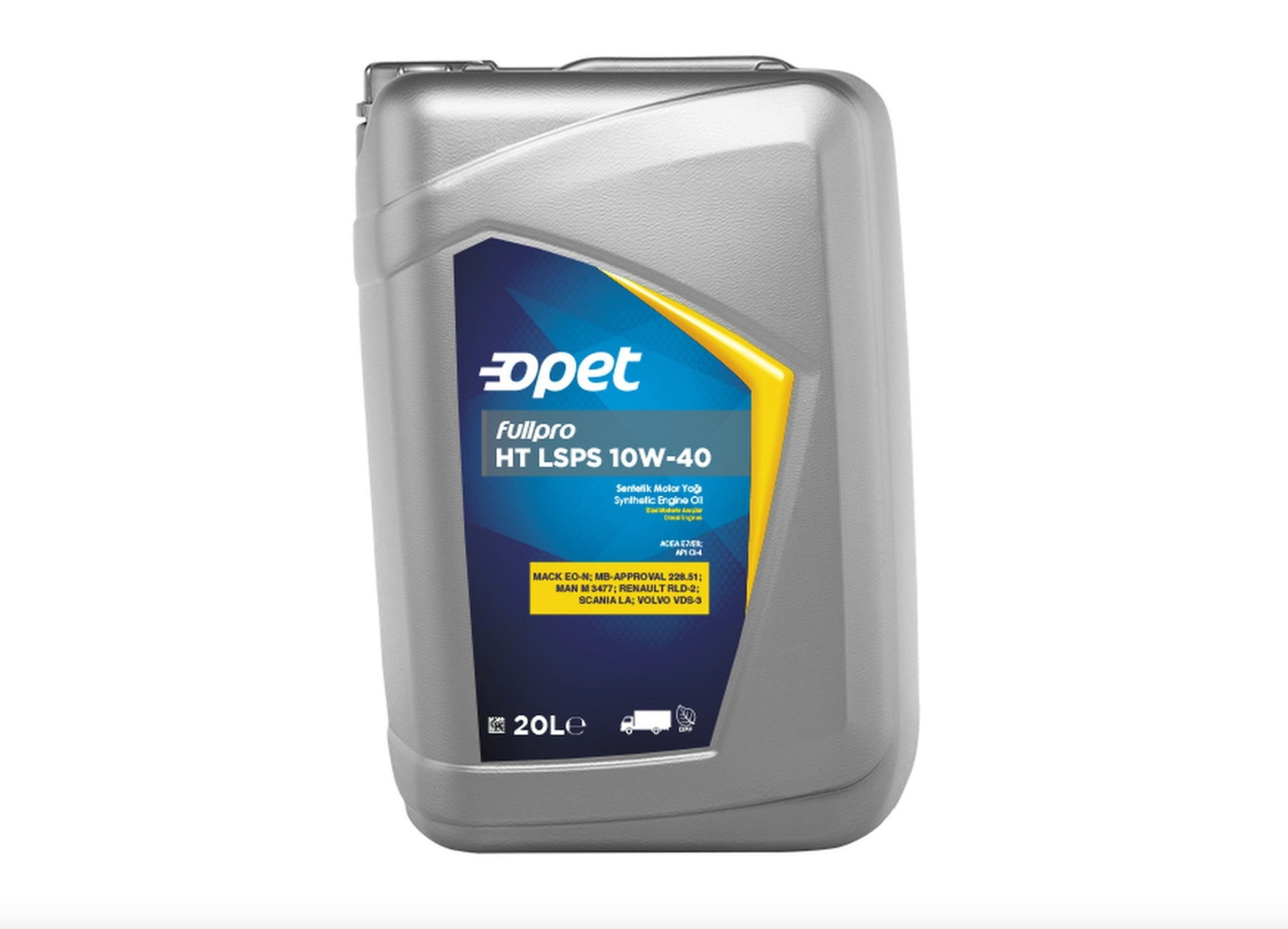 

Моторное масло OPET синтетическое FULLPRO HT LSPS CI-4 E7/E6 10w40 20л