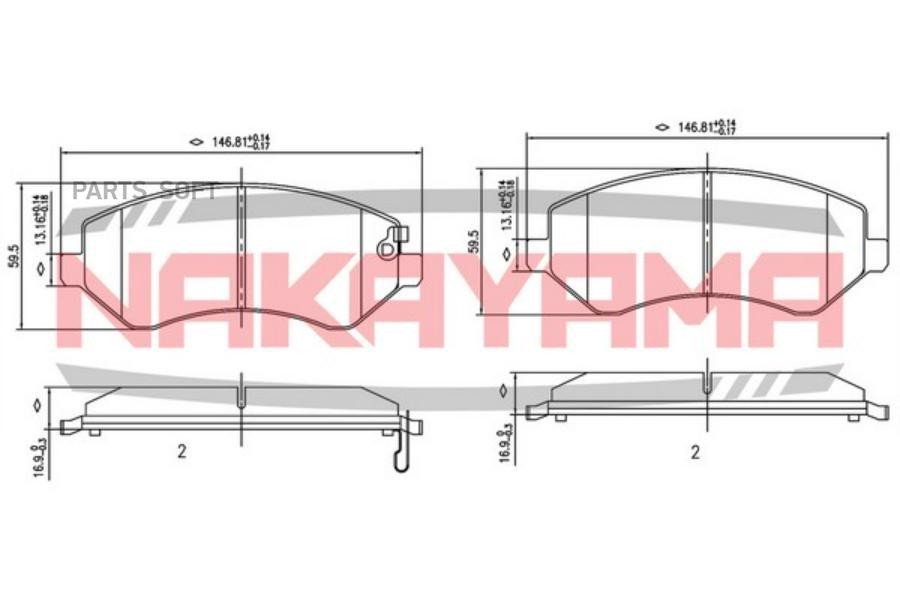 NAKAYAMA КОЛОДКИ ТОРМОЗНЫЕ ДИСКОВЫЕ, к-кт NAKAYAMA HP8392NY